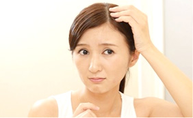 まとめた時、わけた時に地肌が透ける